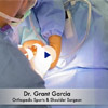 Dr. Garcia demonstrates a cartilage transplant surgery